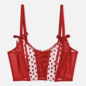 VS Dream Angels Valentine’s Lace up Corset Bra Size Medium